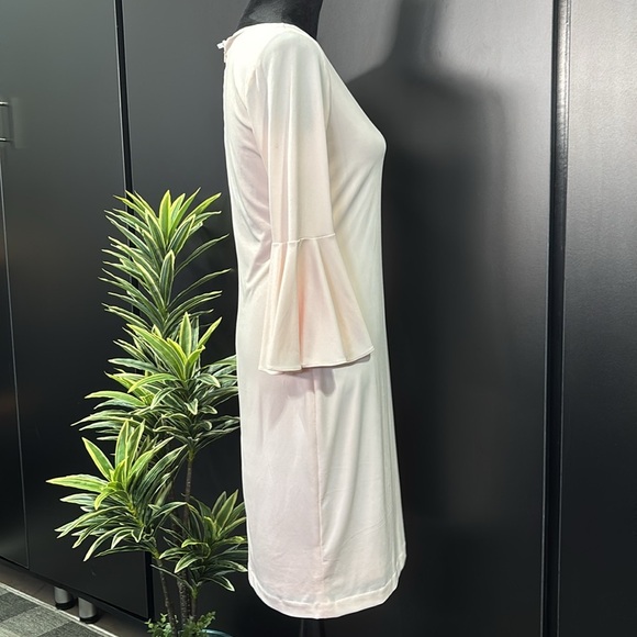 Calvin Klein Long butterfly ruffle sleeve,scoop neck,zipper back, lined, blush - Picture 5 of 11